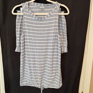 Soma Blue and White Striped Women's Pajama Set Women’s Small Shorts and Tank Top
